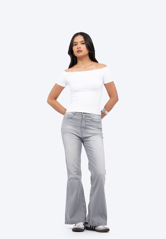 Basic Flared Denim Pants