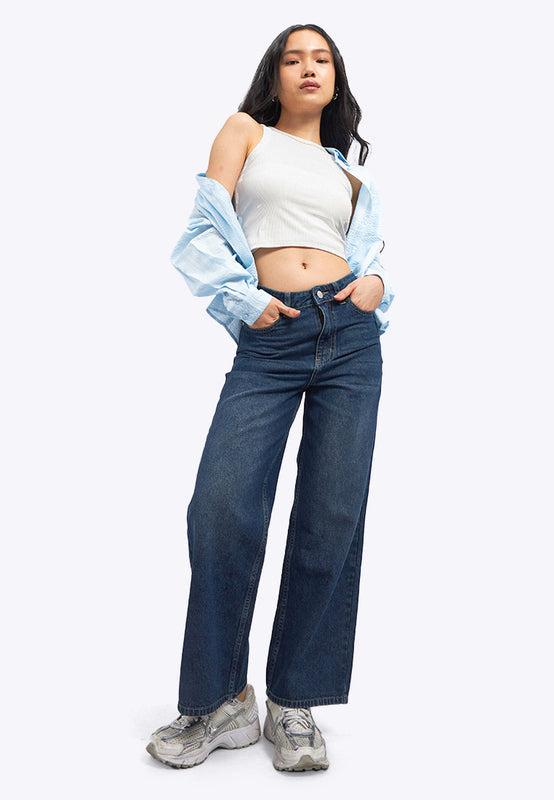 Wide Leg Basic Denim Pants
