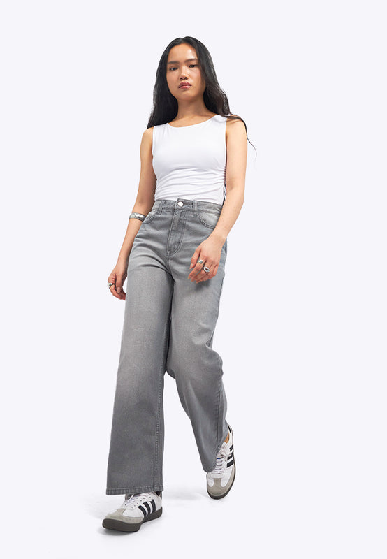 Wide Leg Basic Denim Pants