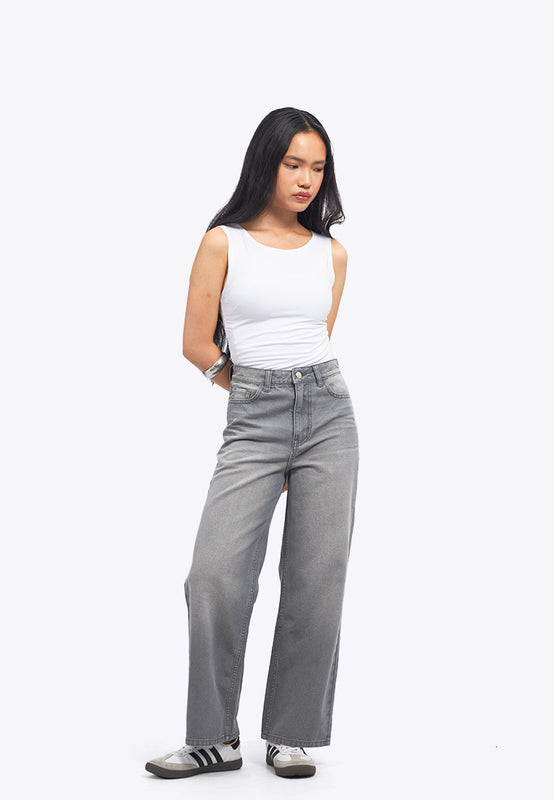 Wide Leg Basic Denim Pants