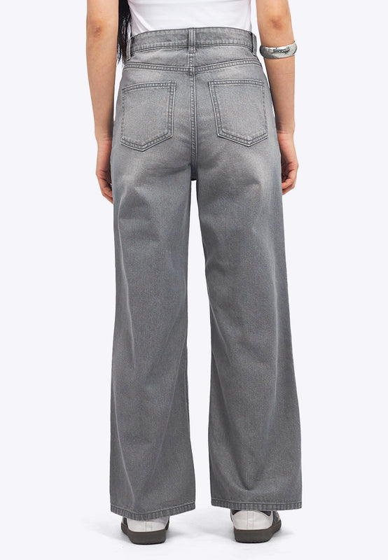 Wide Leg Basic Denim Pants