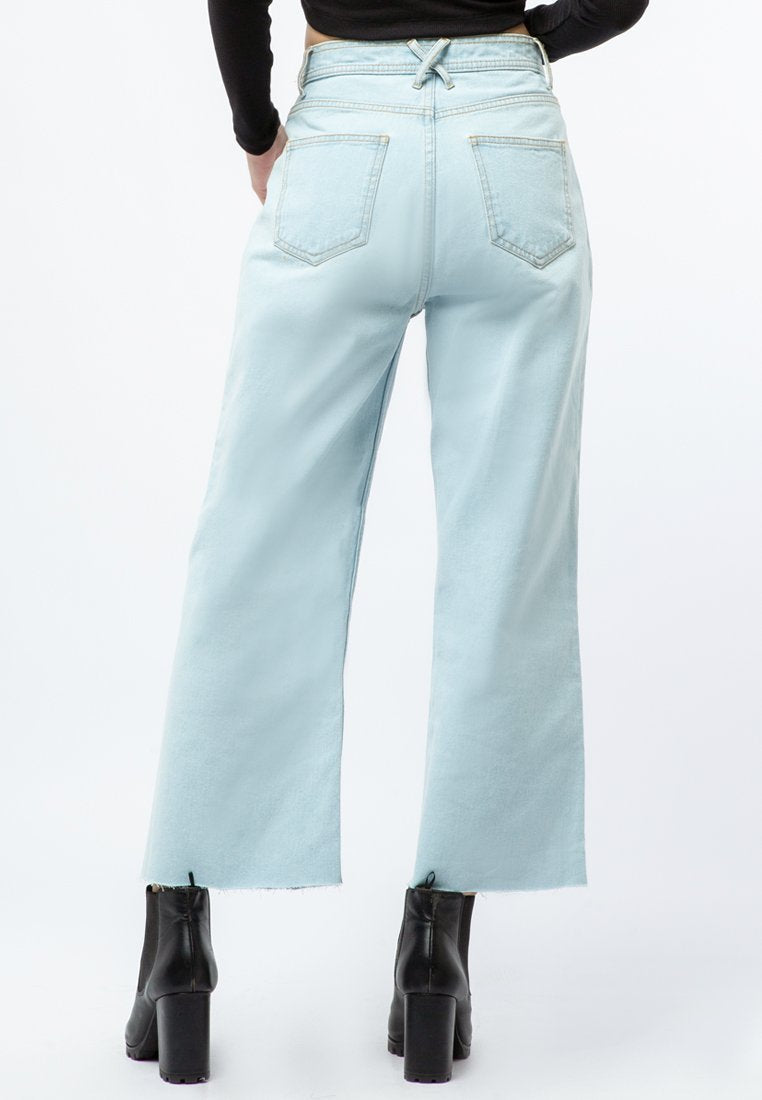Denim Cullote with Unfinished Bottom