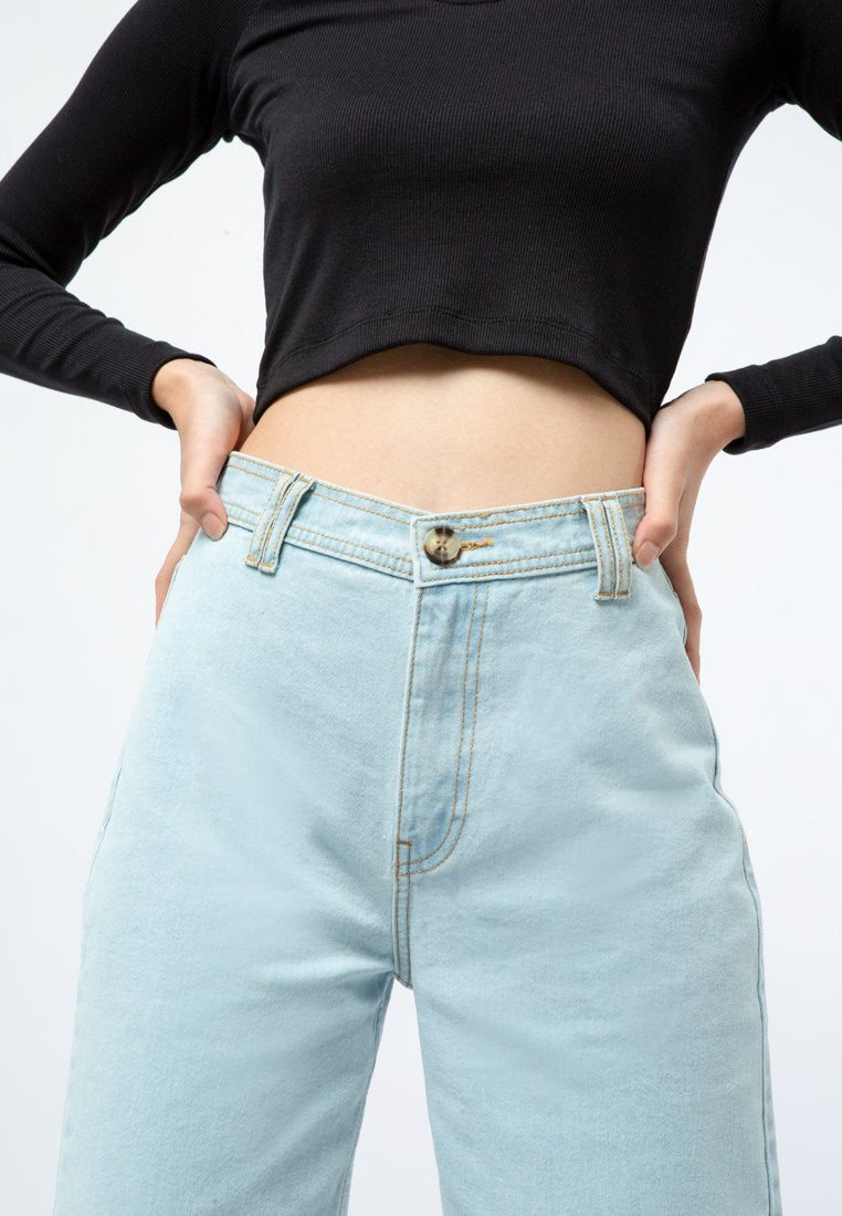 Denim Cullote with Unfinished Bottom
