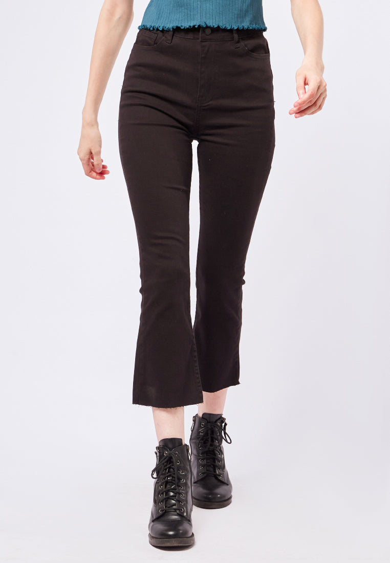 Cropped Flare Denim Pants