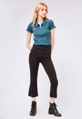 Cropped Flare Denim Pants