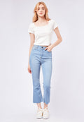 Cropped Flare Denim Pants