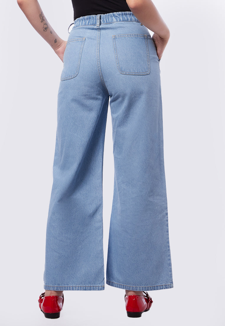 Wide Leg Denim with Patch Pocket