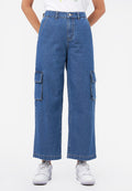 Cargo Denim Pants Med Blue