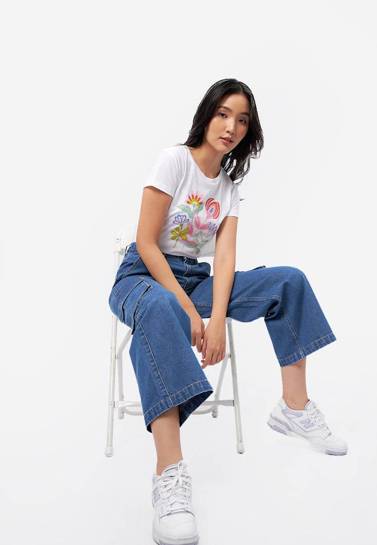 Cargo Denim Pants Med Blue