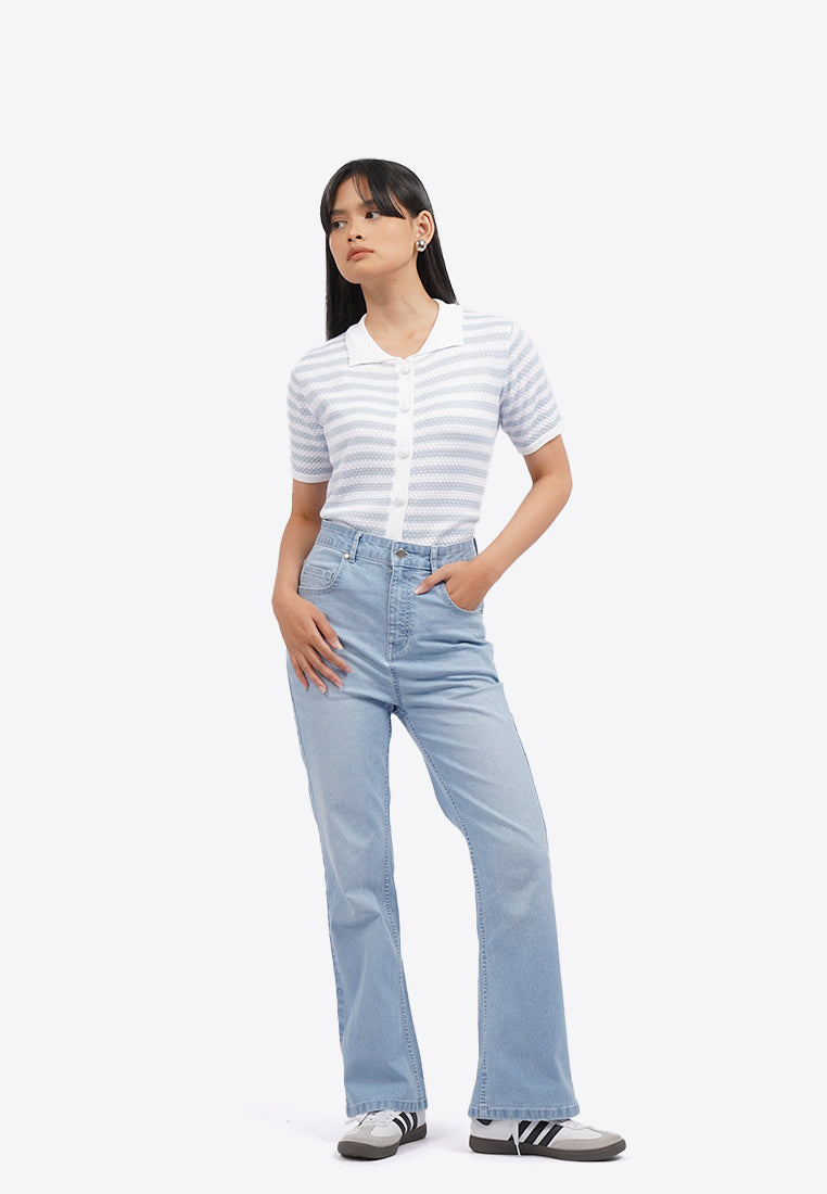 Regular Fit Flare Denim Pants
