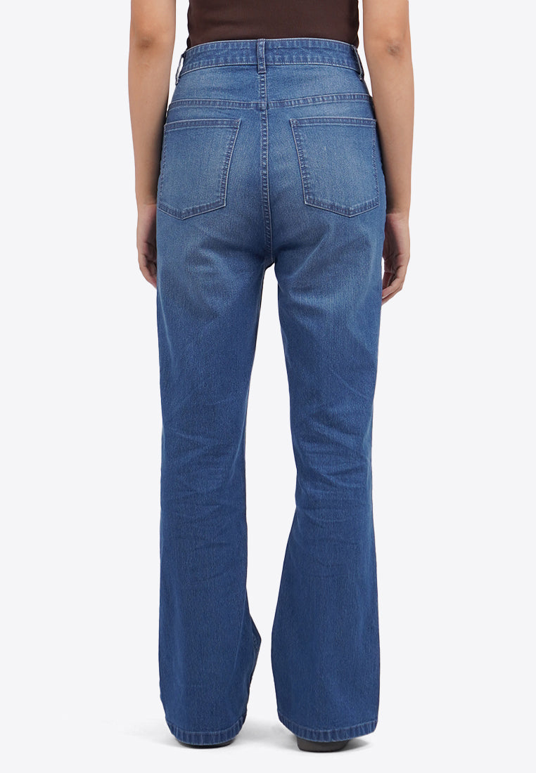 Regular Fit Flare Denim Pants