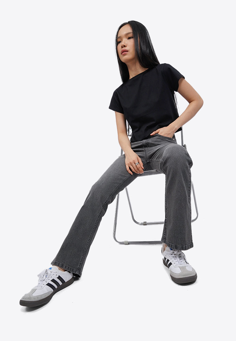 Regular Fit Flared Denim Pants