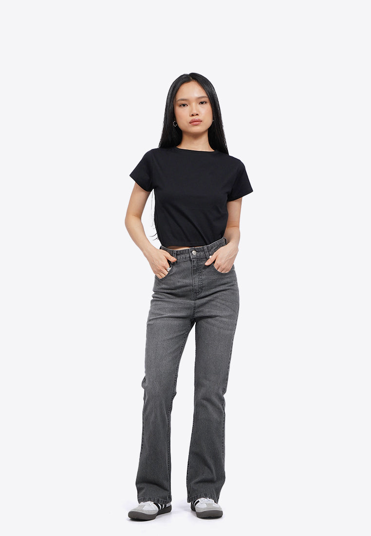 Regular Fit Flared Denim Pants