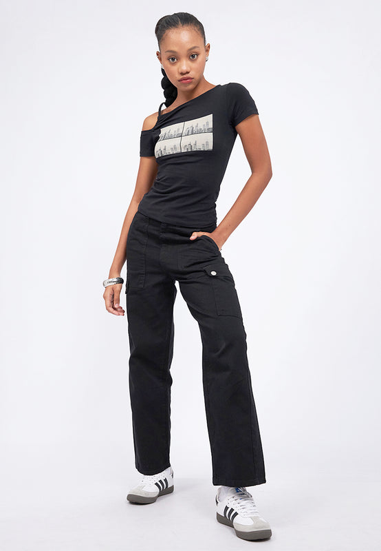 Denim Pants with Cargo Pocket