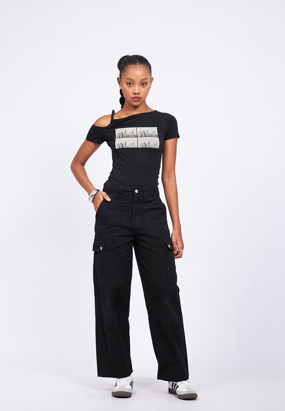 Denim Pants with Cargo Pocket