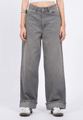 Turn Up Hem Straight Jeans