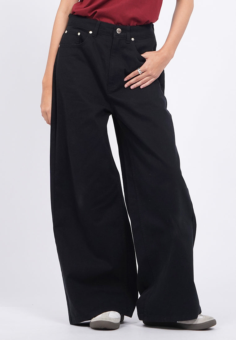 Regular Fit Wide Leg Denim Pants