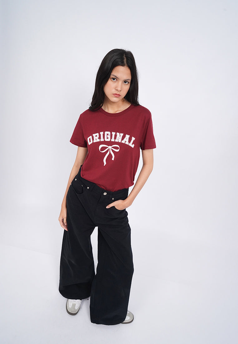 Regular Fit Wide Leg Denim Pants