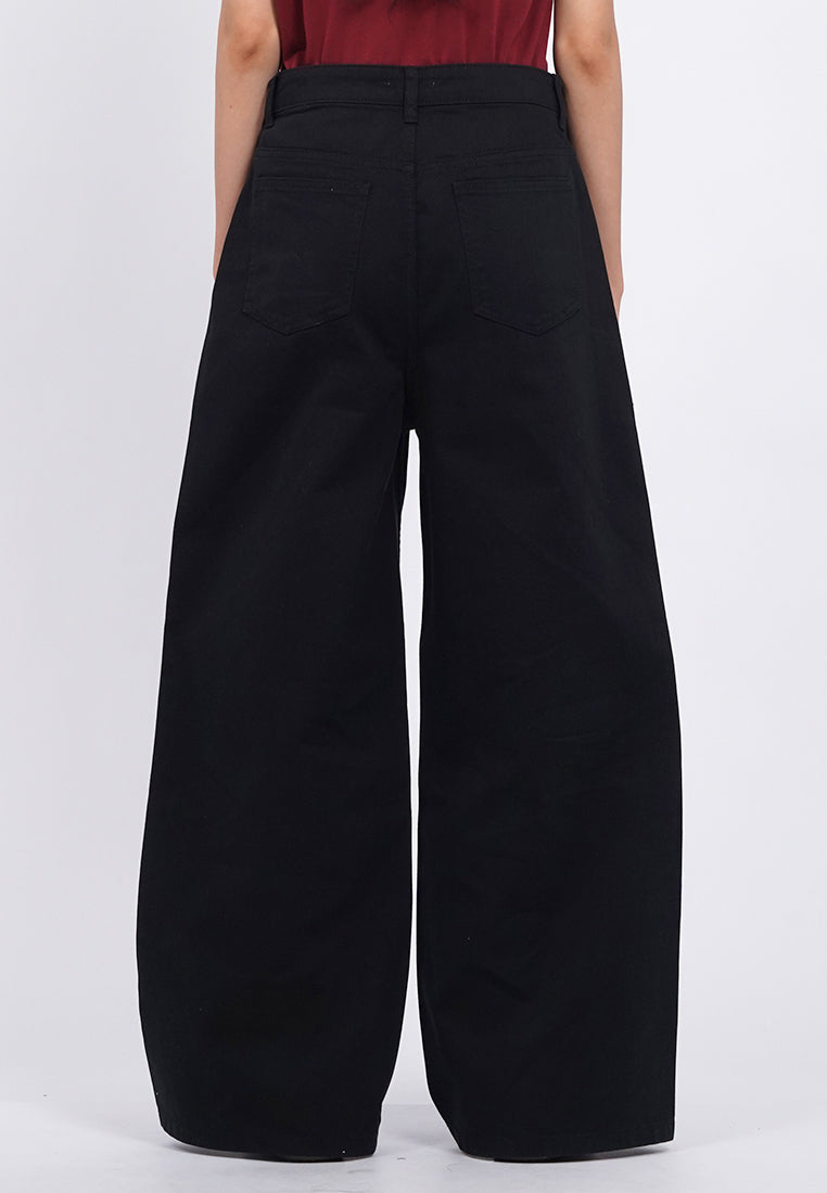 Regular Fit Wide Leg Denim Pants