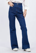 High Waist Flared Denim Pants