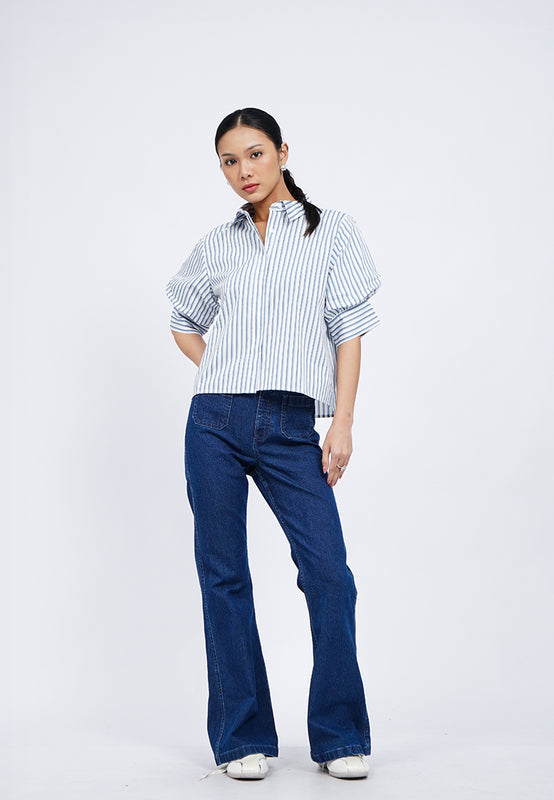 High Waist Flared Denim Pants