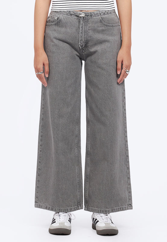 Wide Leg Drawstring Denim Pants
