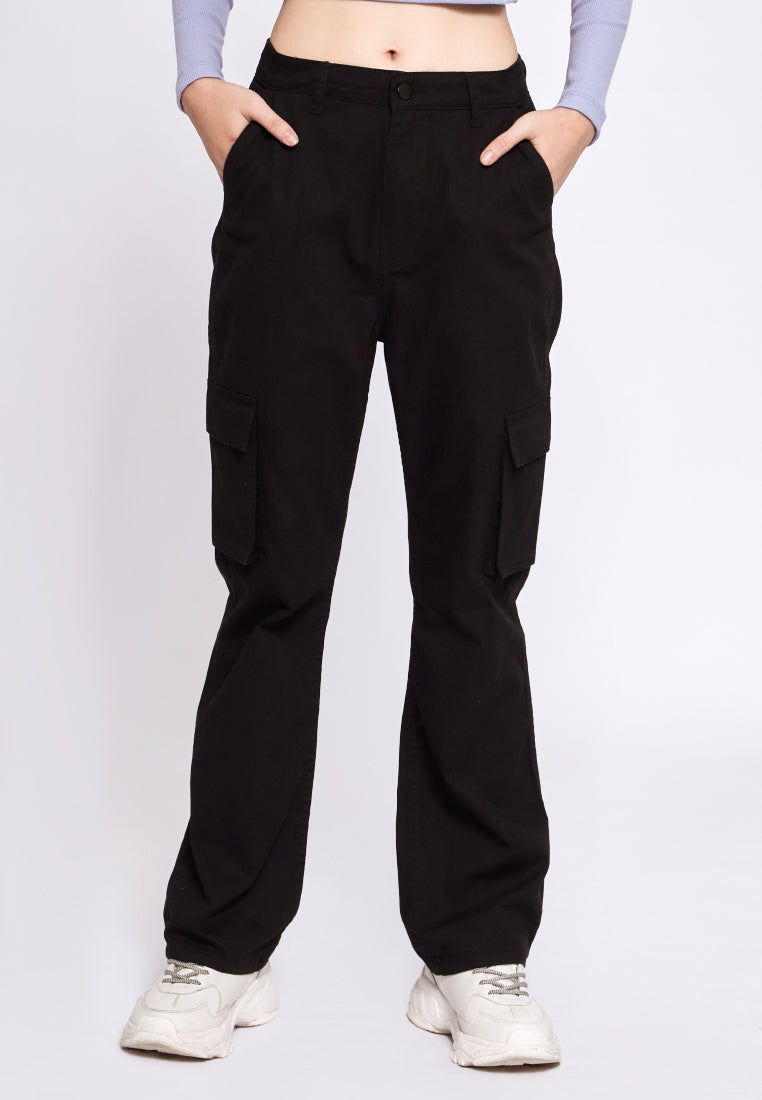 Straight Fit Cargo Denim Pants