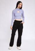 Straight Fit Cargo Denim Pants