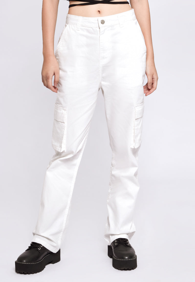Straight Fit Cargo Denim Pants