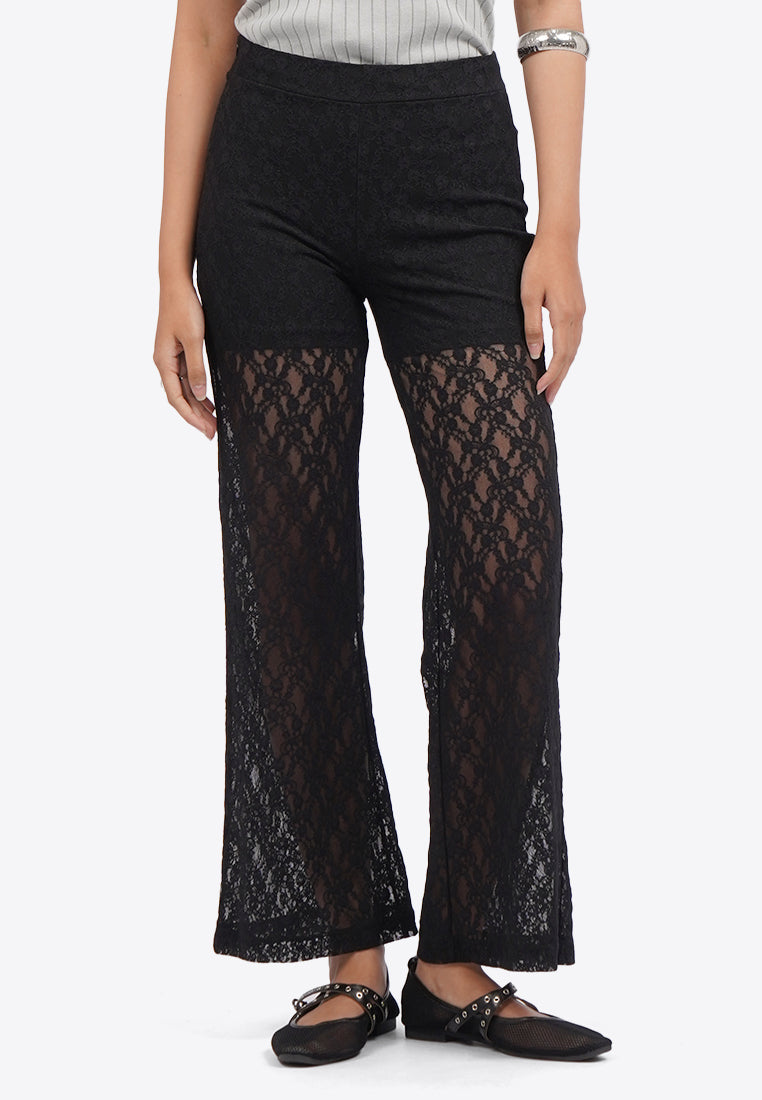 Regular Fit Lace Flare Pants