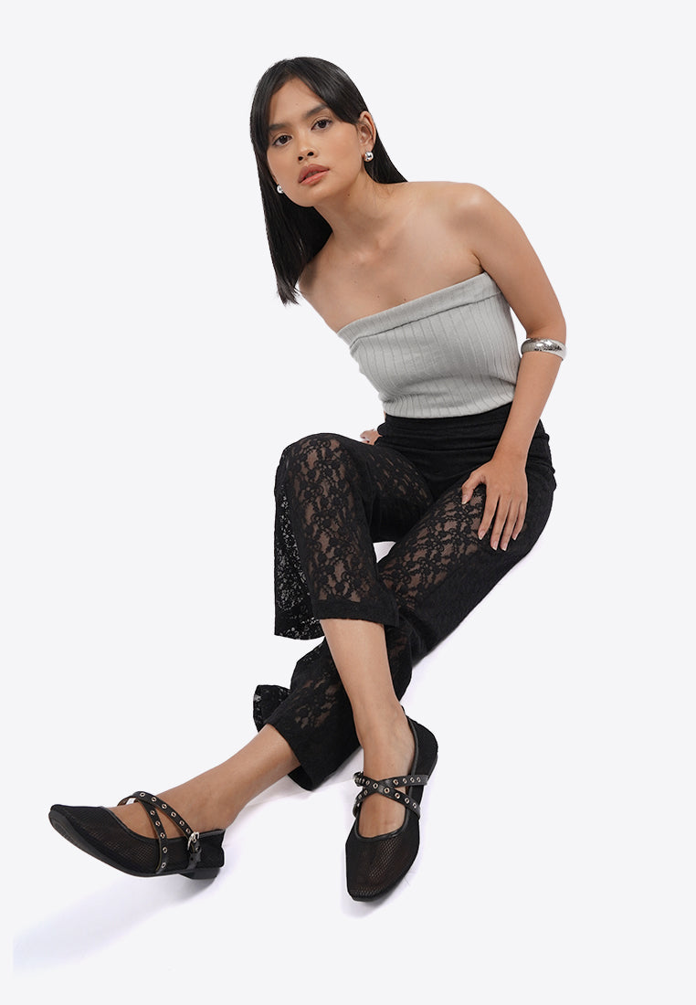 Regular Fit Lace Flare Pants