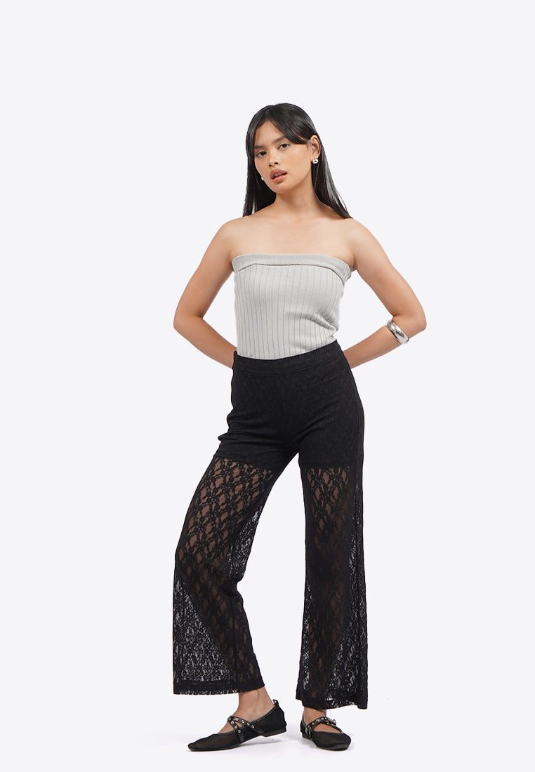 Regular Fit Lace Flare Pants