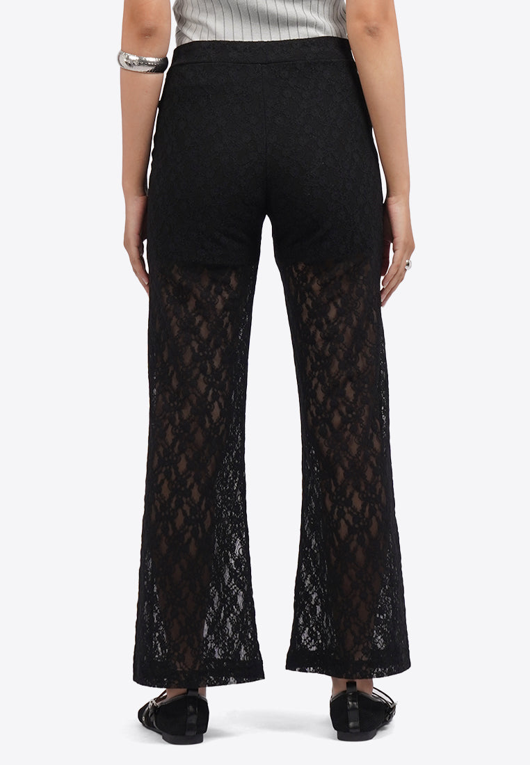 Regular Fit Lace Flare Pants