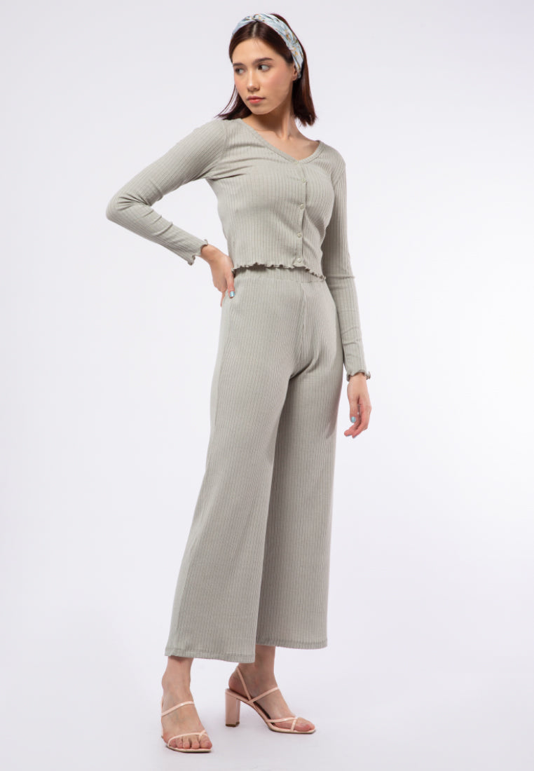 Fitted Rib Long Pants