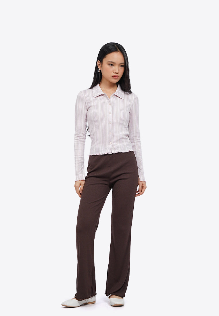 High Waist Ribbed Pants
