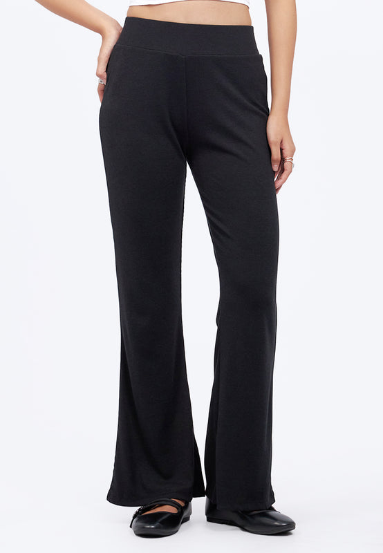 Regular Fit Flared Knit Pants