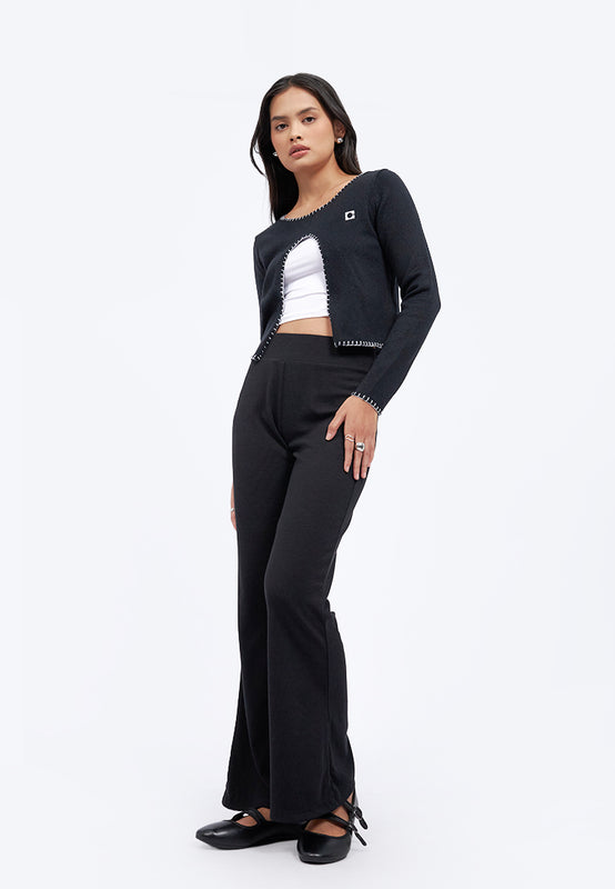 Regular Fit Flared Knit Pants