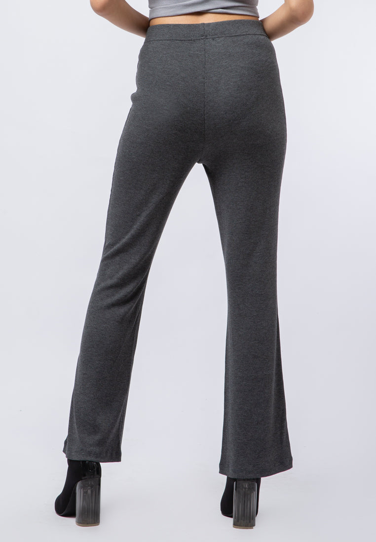 Ribbed Flare Trousers