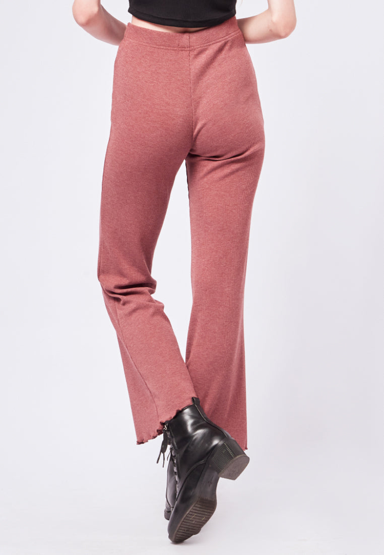 Flare Ribbed Long Pants