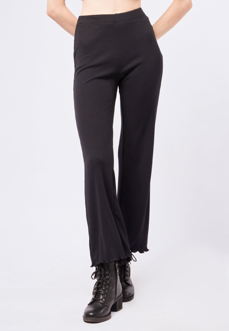 Flare Ribbed Long Pants