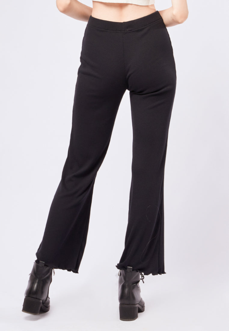 Flare Ribbed Long Pants