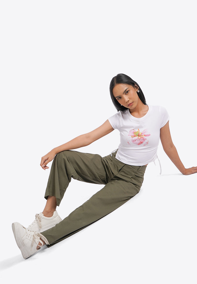 Pleated Straight Trousers