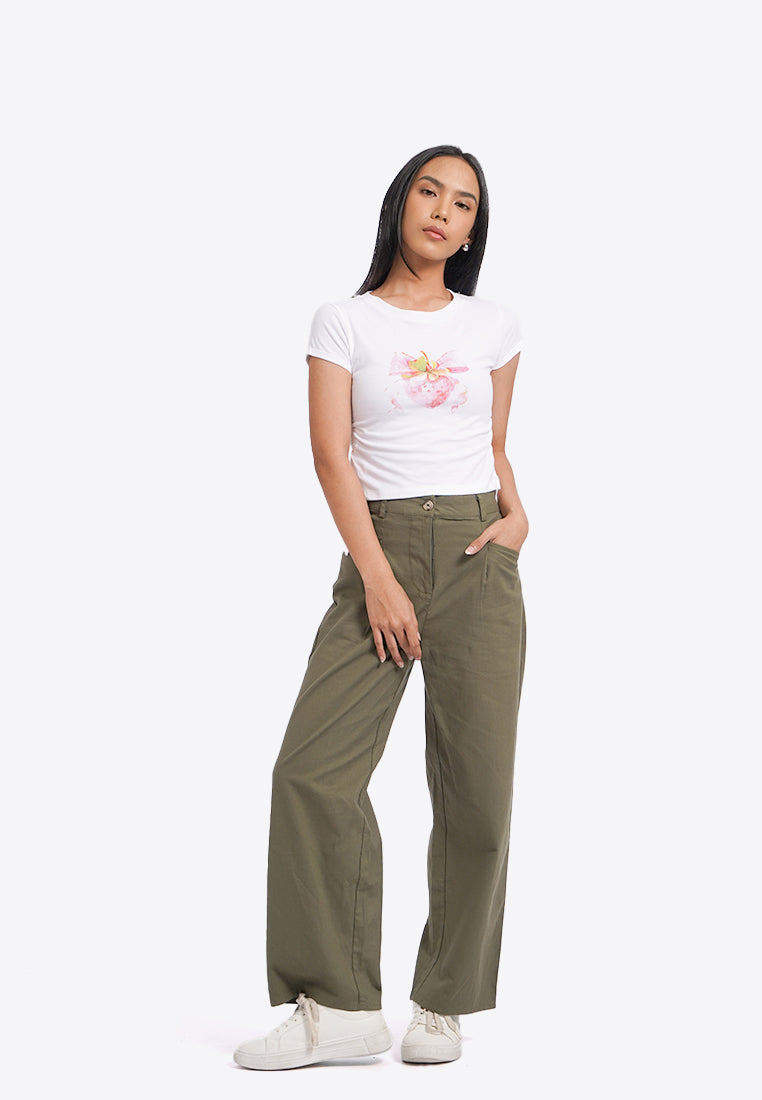 Pleated Straight Trousers