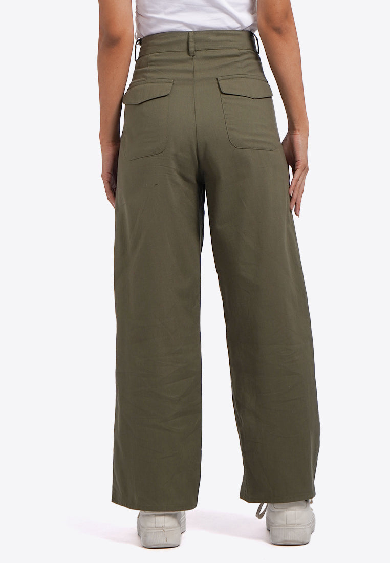 Pleated Straight Trousers