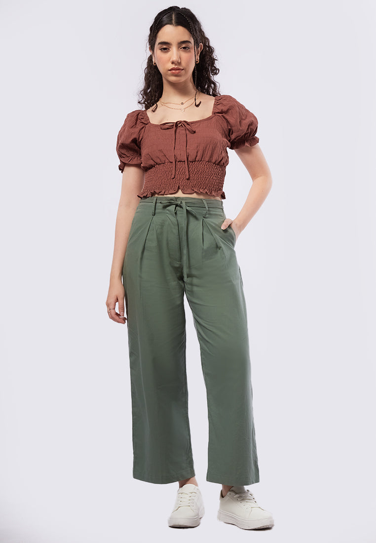 Regular Fit Wide Leg Trousers