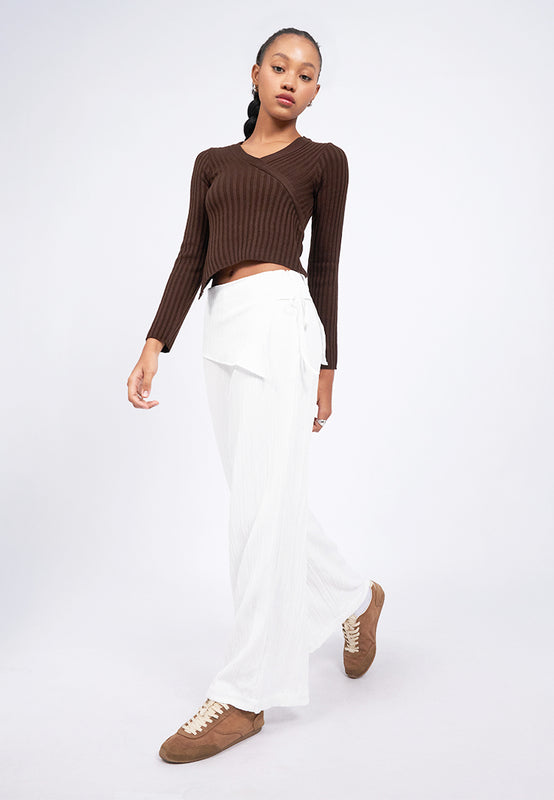 Tied Skirt over Trousers