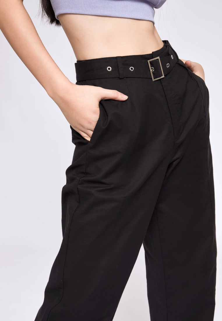 Regular Fit Long Pants with Belt