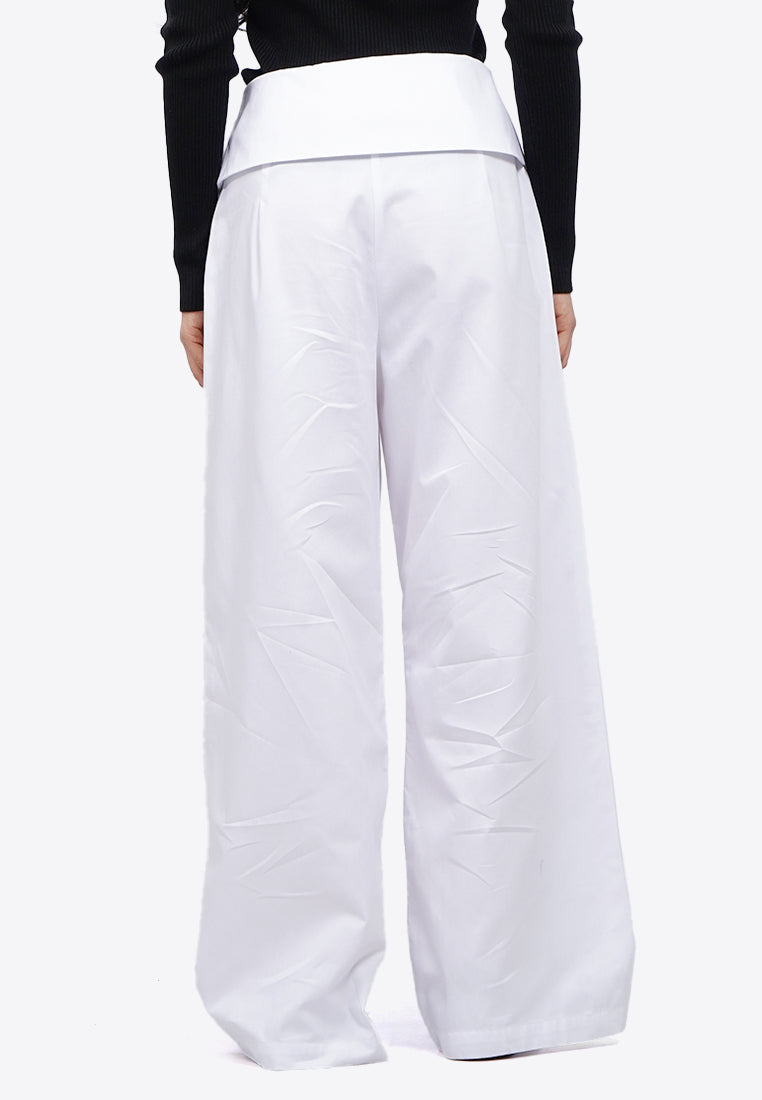 Fold Over Long Pants with Tie