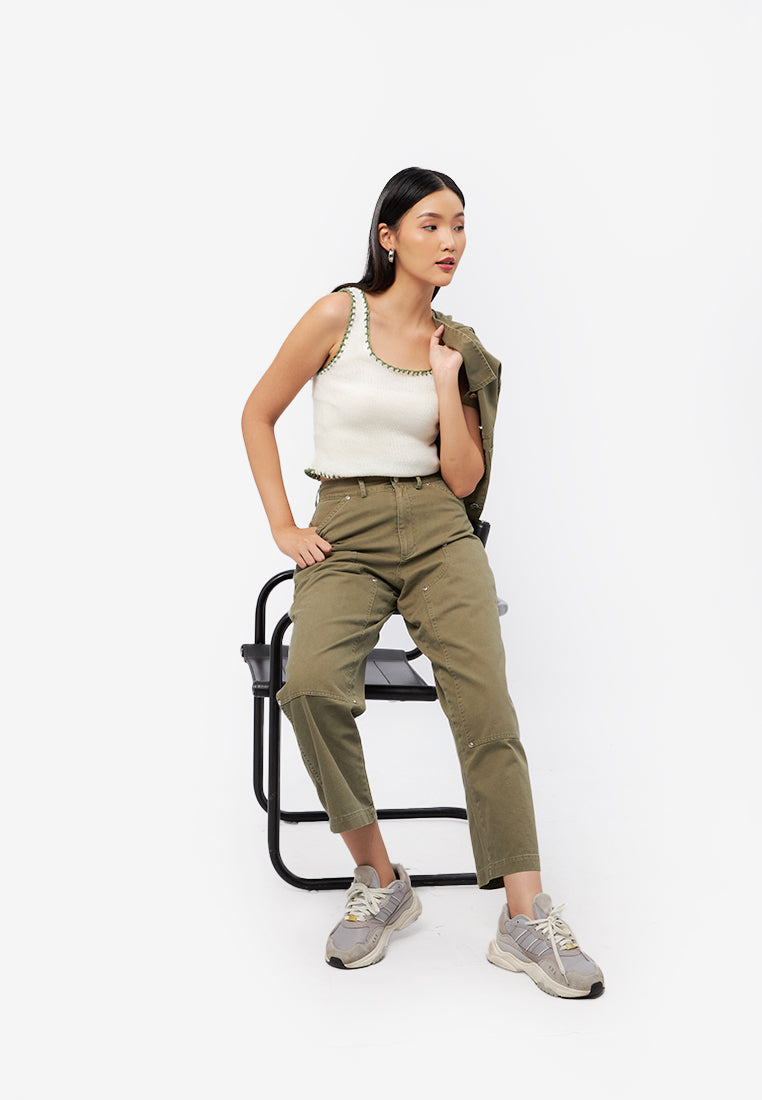Twill Utility Pants Dark Green