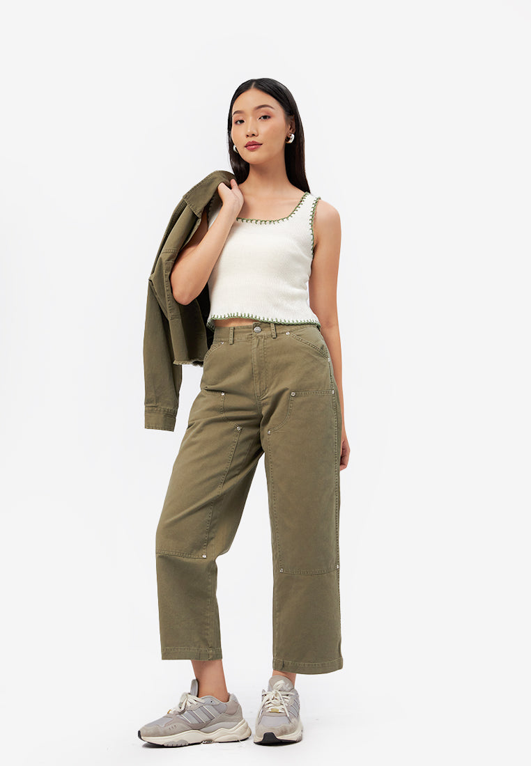Twill Utility Pants Dark Green
